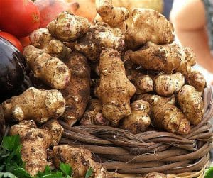  Ginger roots in a basket