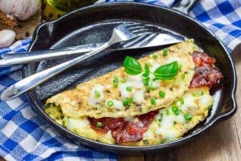  omelette in a frying pan