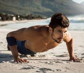  push-ups on the beach