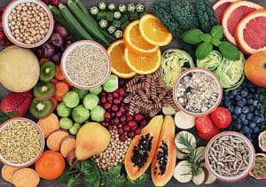  vegetables, fruit, and cereal grains
