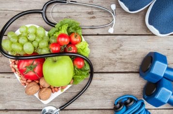  Fruit, dumbbells and a stethoscope