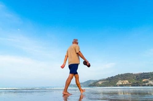  Walking along the seashore