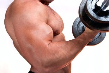  man with dumbbells